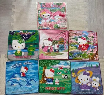 헤이세이 레트로 헬로키티 미니 타월 7개