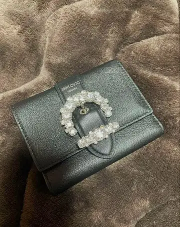 JIMMY CHOO 블랙 3단 폴더형 지갑