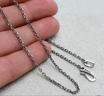 실버 925 팥 체인 목걸이 2mm 50cm 훈증 마감 후크