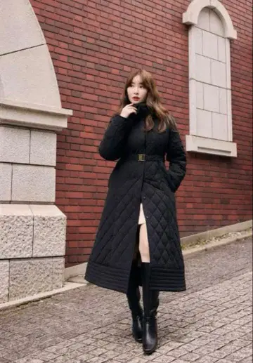 매디슨 퀼팅 롱 코트 M 사이즈