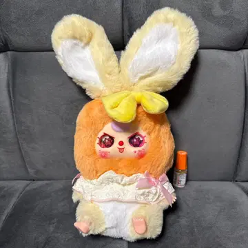 레어 Baby Three 봉제 인형 토끼 귀