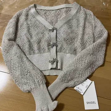 SNIDEL 리본 버튼 가디건