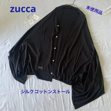 [ 새상품 ] zucca 주카 2way 대형 실크코튼 스톨 블랙 컬러