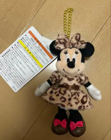 디즈니 미니 레오파드 무늬 봉제 인형 참 브라운