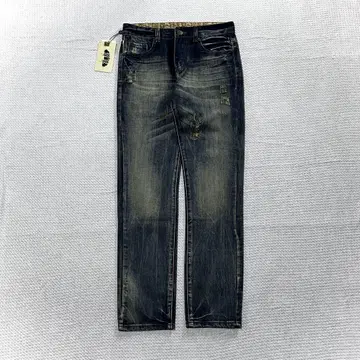 MNO 데미지 가공 블루 스키니 데님 32 택 포함 그런지