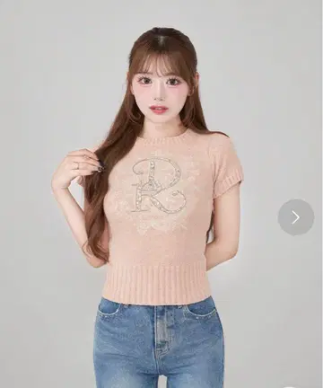 Darich 비쥬 플라워 니트탑