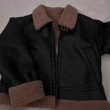 가죽 무스탕 코트 L