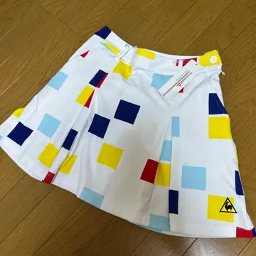 르꼬끄 스포르티브 골프웨어 스커트 M 17600 컬러풀 블록 패턴