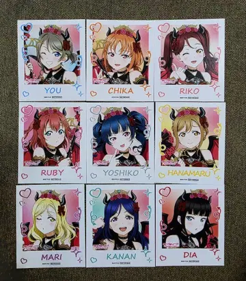 작은 악마 아이돌 혜택 폴라로이드풍 카드 러브 라이브 선샤인 9종 컴프