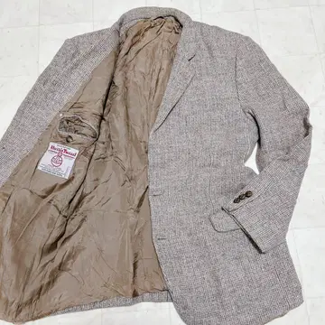해리스 트위드 테일러드 자켓 싸개 버튼 빈티지 L 상당