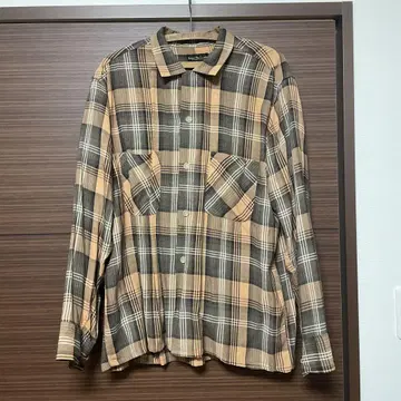 50s 빈티지 핑크 블랙 핑 옴브레 체크 셔츠 레이온 레어