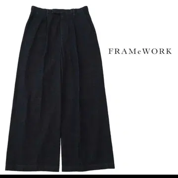 FRAMeWORK 프레임워크 와이드 데님 팬츠 다크 네이비 40