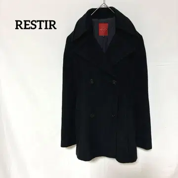 RESTIR 리스테아 더블 브레스트 울 코트 M 블랙