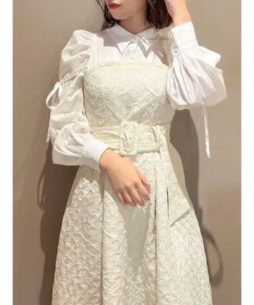 dazzlin 블라우스 레이어드 자카드 원피스