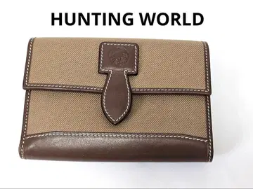 HUNTING WORLD 접이식 지갑 베이지 브라운