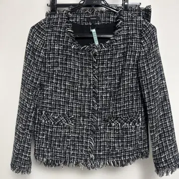 [ 새상품급 ] theory 띠어리 트위드 노카라 자켓 셋업