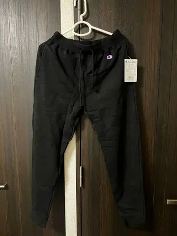 Champion 블랙 조거 팬츠 M