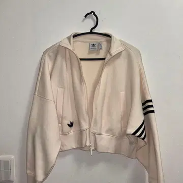 adidas 집업 크롭 자켓 M 크림