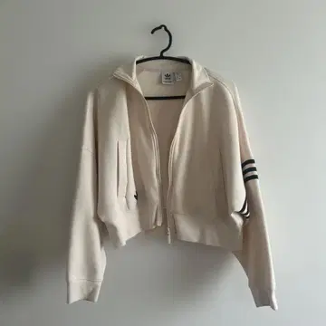 adidas 집업 크롭 자켓 M 크림
