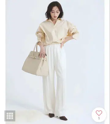 anuans 새틴 슬랙스 이지 팬츠 아이보리 팬츠 새틴