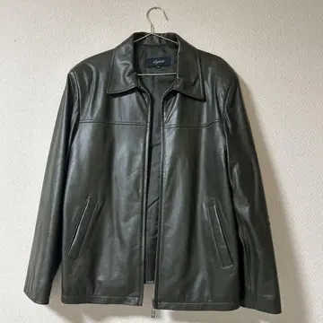 dyeus 다크 그린 소가죽 천연 가죽 가죽 자켓 사이즈 95