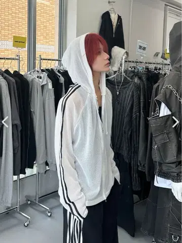mesh zip hoodie