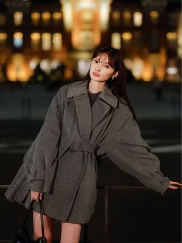 SNIDEL 벨트 포함 미들 기장 코트