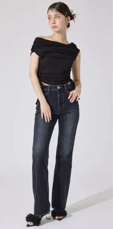 Shapely Make 저스트 허리 데님 팬츠 XS