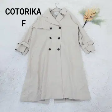 코토리카 여성용 트렌치코트(F) 코튼 베이지 더블 브레스트
