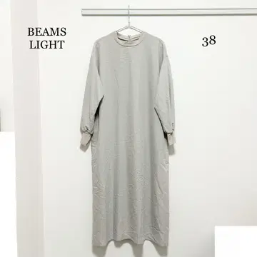 0524 BEAMS LIGHTS 리브 벌룬 슬리브 롱 원피스