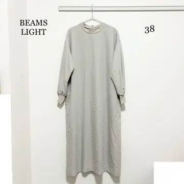 0524 BEAMS LIGHTS 리브 벌룬 슬리브 롱 원피스
