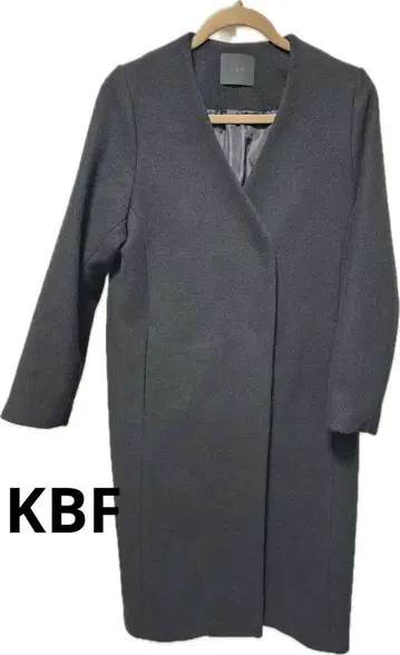 KBF 노카라 울 롱 코트 블랙 사이즈 ONE
