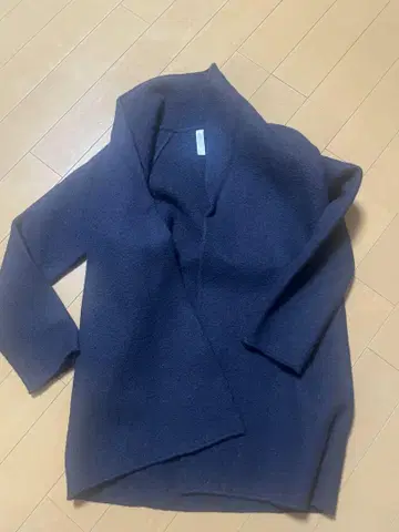프릿 압축 울 코트 네이비 따뜻한