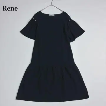 미사용급 르네 펄 와플 원피스 플레어 최근 모델 34 XS 사이즈