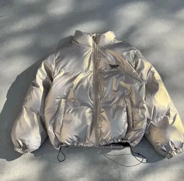 younger song 광택 다운 자켓 실버