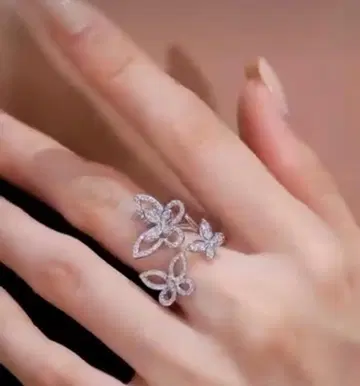 나비 반지 버터플라이 그래프 디자인 모이사나이트 에코 다이아 플라워