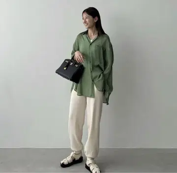 CLANE CHAMBRAY LOOSE SHIRT 그린 1 사이즈