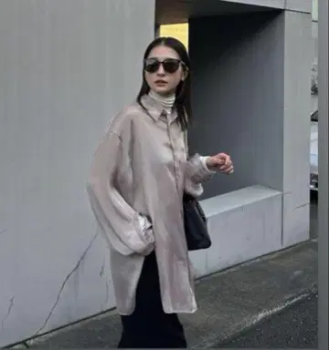 CLANE 샴브레이 루즈 셔츠 베이지 1 사이즈