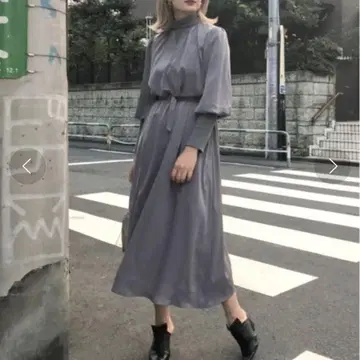 아메리빈티지 BALLOON SLEEVE RIB DRESS