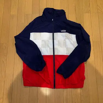 VANS 나일론 자켓 L 네이비/화이트/레드