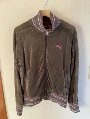 PUMA 집업 벨로아 L 그레이 트랙 자켓 90s 80s