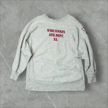 80s 90s 미국제 리버스 소매 프린트 그레이 맨투맨 XL