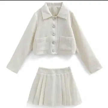 자켓 x 플리츠 미니 스커트 트위드 셋업 [ta203]