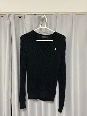 폴로 랄프 로렌 블랙 V넥 스웨터