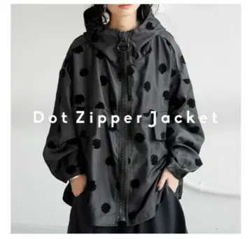 안티카 antiqua Dot Zipper Jacket 블랙