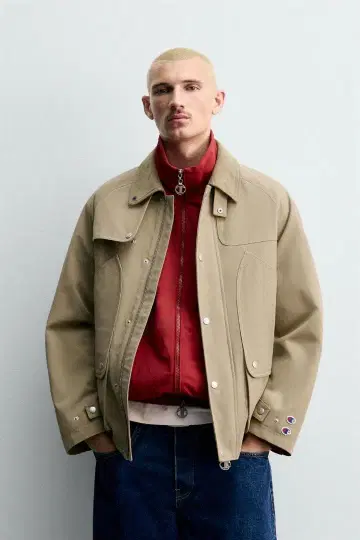 CHAMPION ZARA 패치 포켓 트렌치코트 XL 사이즈