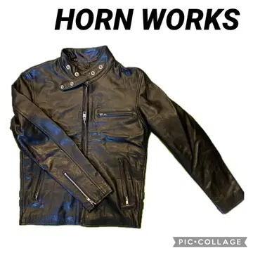 HORN WORKS 블랙 라이더 자켓 S