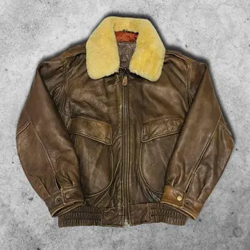 90s 양가죽 무스탕 A-2 G-1 램 가죽 천연 가죽 플라이트 자켓 M