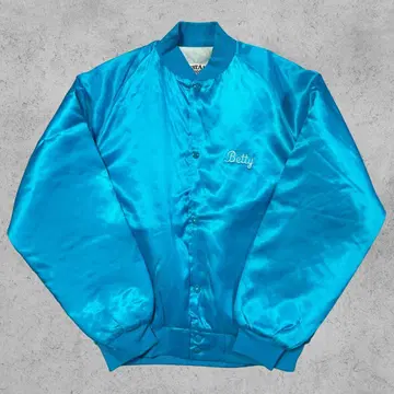 90s USA 웨스트아크 팀 계열 자수 양면 패딩 자켓 스카이블루 L