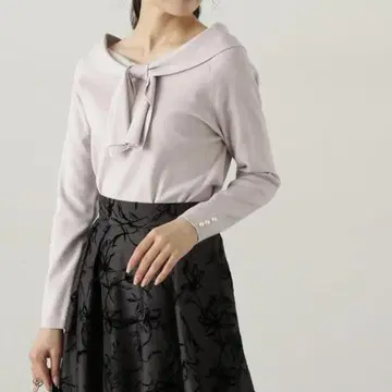 PROPORTION BODY DRESSING 오프숄더 리본 니트